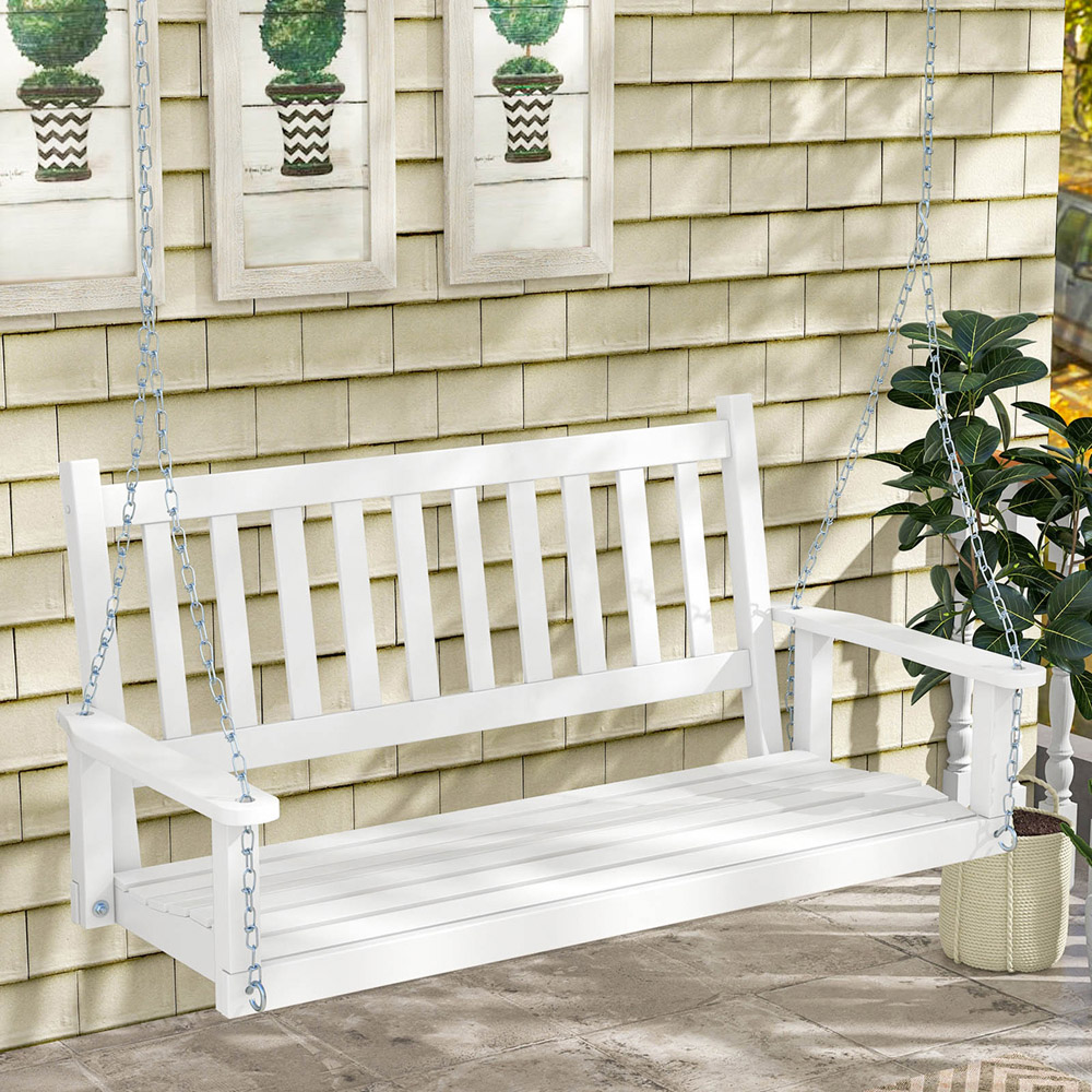 Costway 2 Seater White Garden Swing Chair