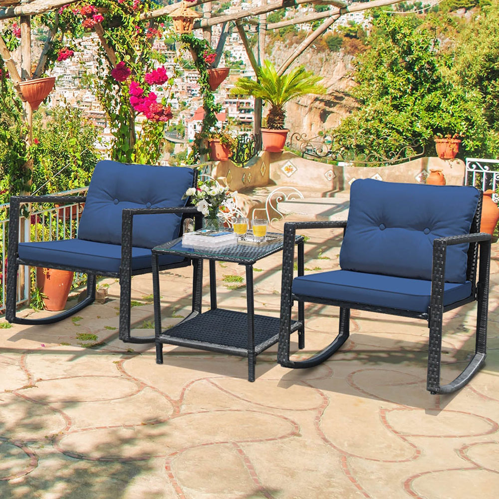 Costway 2 Seater Garden Rocking Bistro Set