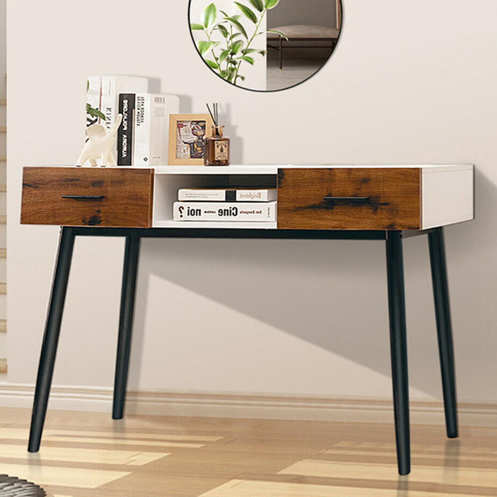 Costway 2 Drawer Industrial Console Table