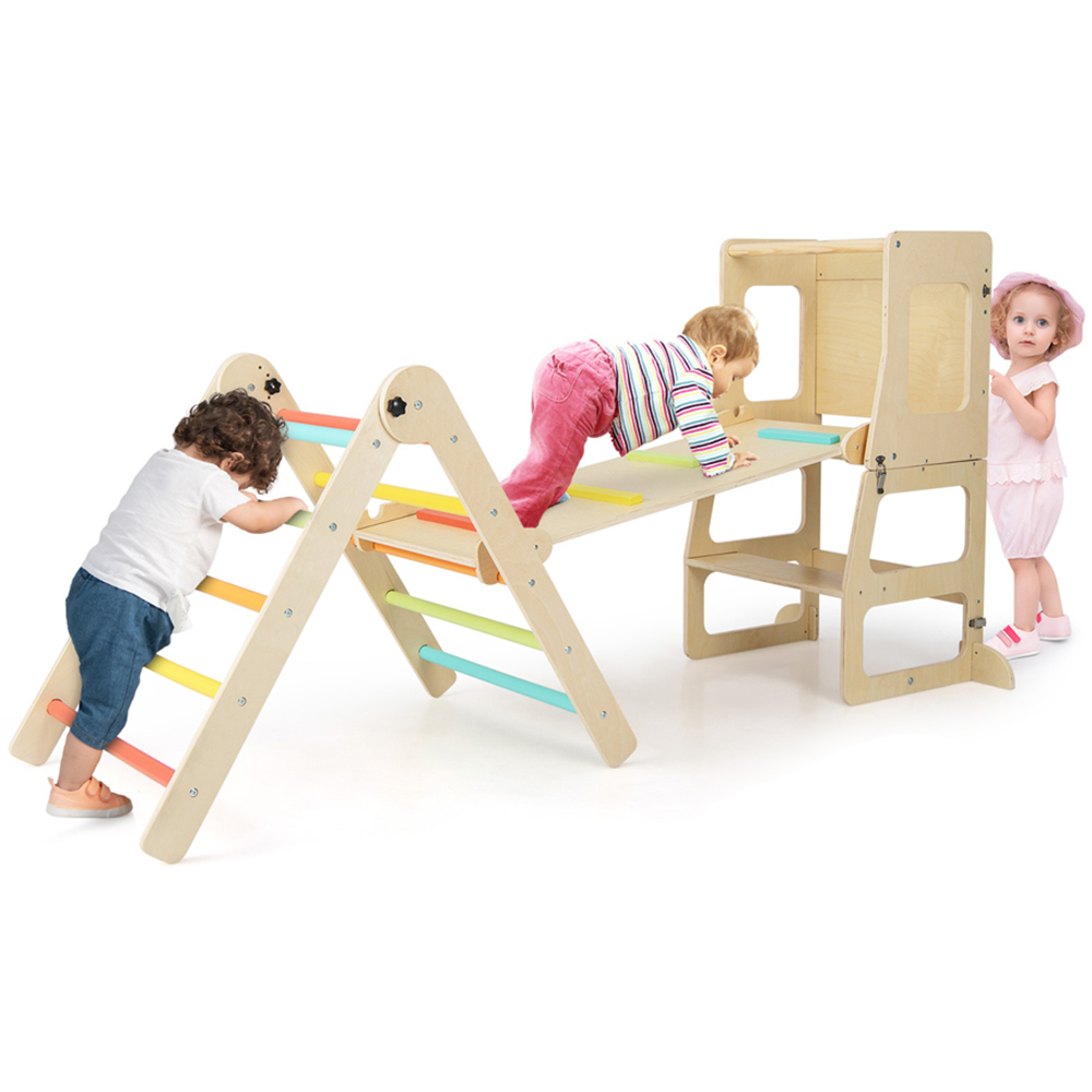 Costway Kids 7 in 1 Multicolour Climbing Playset