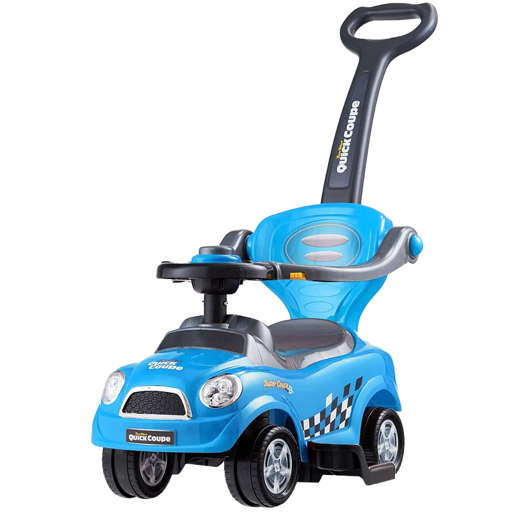 Costway Blue Kids 3 in 1 Ride on Car