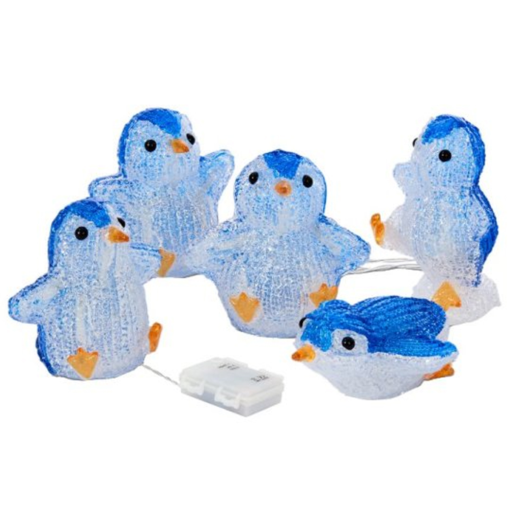 Marco Paul Set of 5 LED Ice Penguin Decoration
