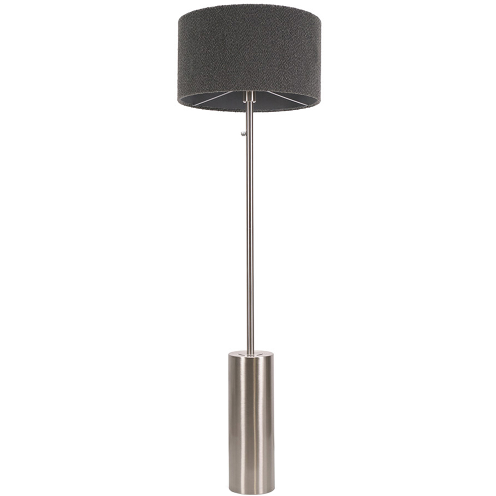 Valuelights Silver Lexy Charcoal Boucle Shade Chrome Led Floor Lamp