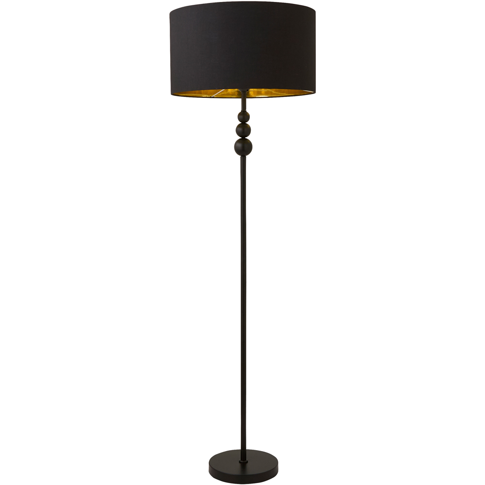 ValueLights Marissa Black & Gold LED Floor Lamp - Stacked Ball Design - Modern Style