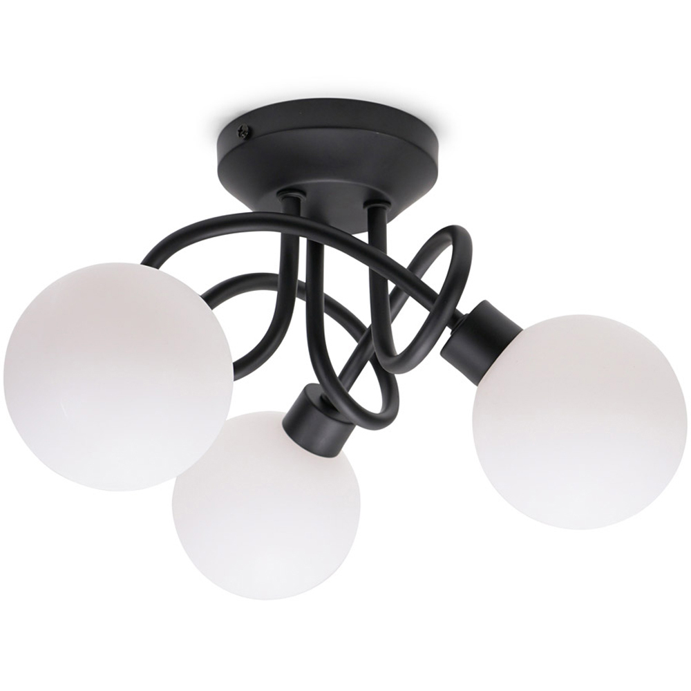 Valuelights Black Velika Way Opaque Flush Led Ceiling Light Size 3