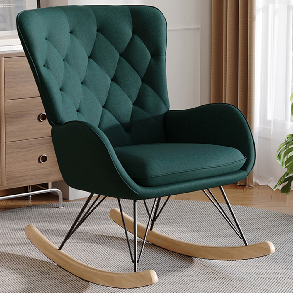 Living and Home Modern Upholstered Rocking Chair