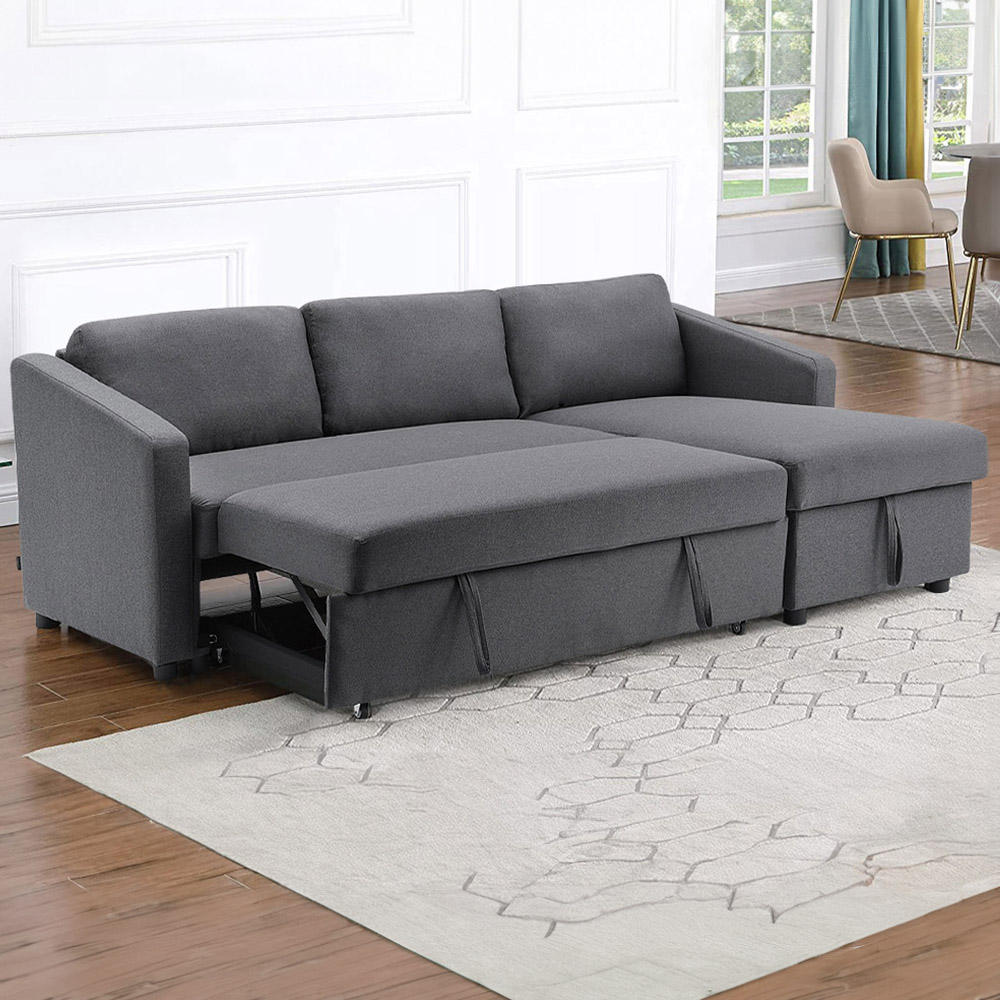 Living and Home 3 Seater Corner Sofa Bed with Storage