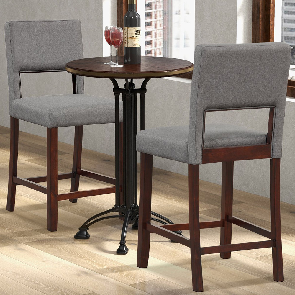 Costway Grey Bar Stool Set of 2