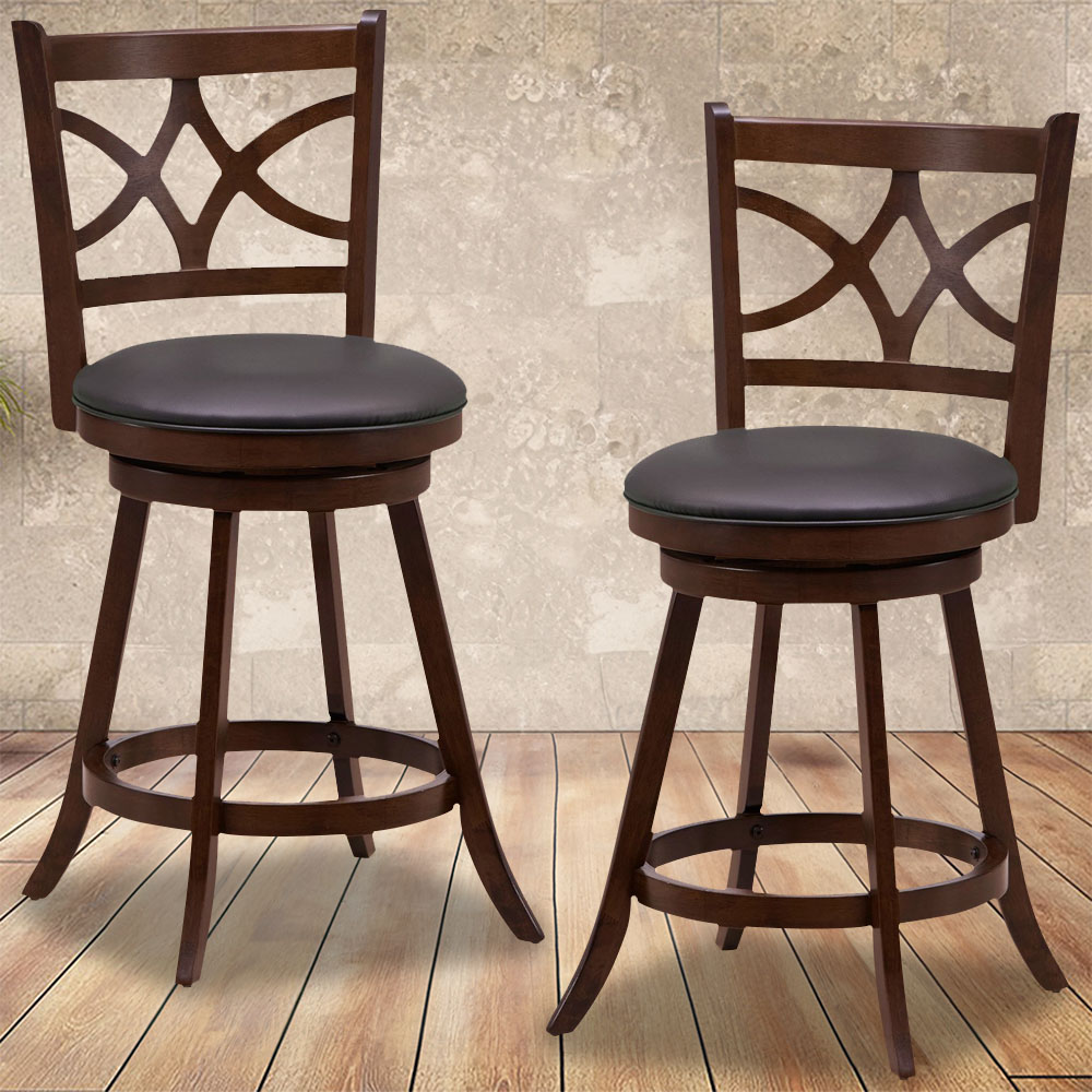 Costway Swivel Counter Height Bar Stool Set of 2