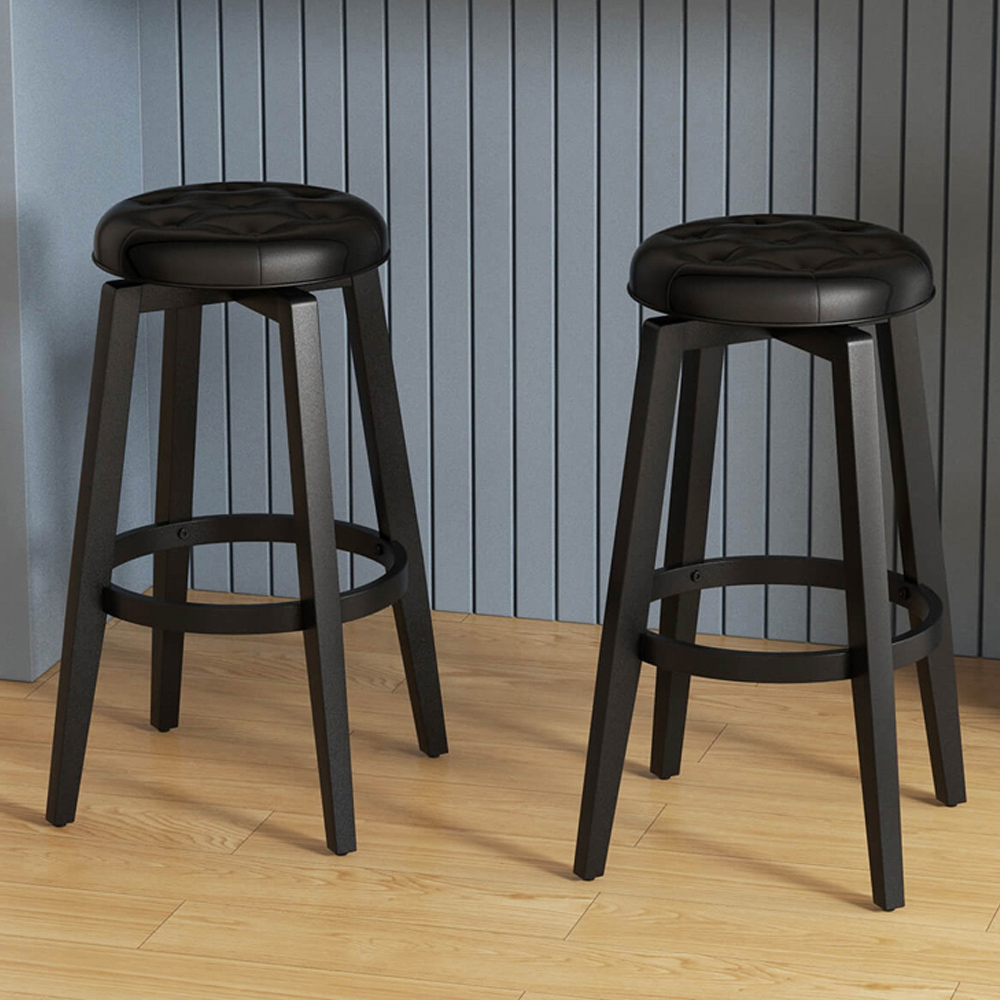Costway Black Swivel Bar Stool Set of 2