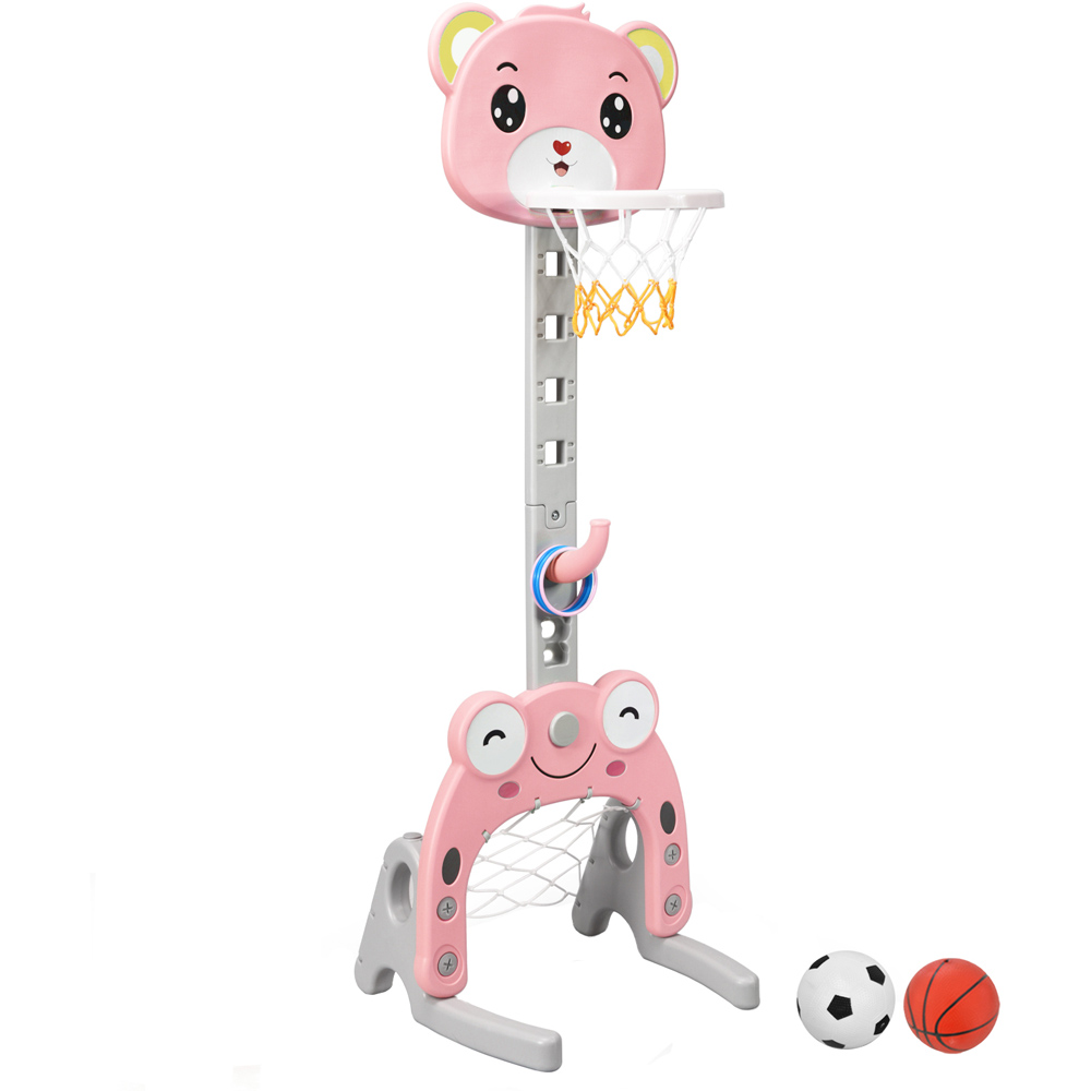 Costway Pink 3 in 1 child's Basketball Hoop and Stand Set
