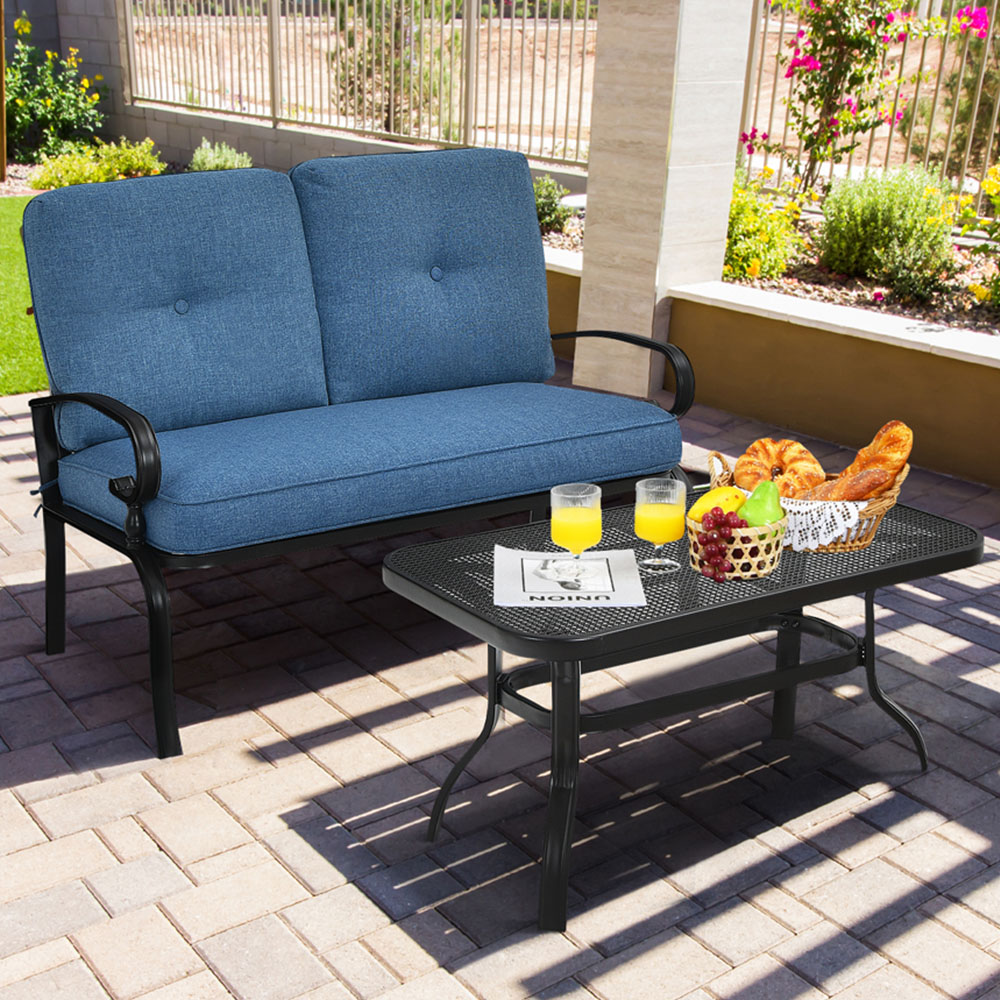 Costway 2 Seater Navy Garden Furniture Set