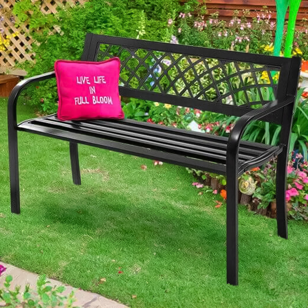 Costway 2 Seater Metal Frame Garden Bench