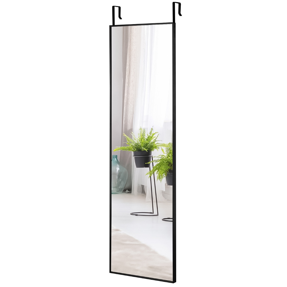 Costway Black Full Length Wall Hanging Mirror with Adjustable Hook