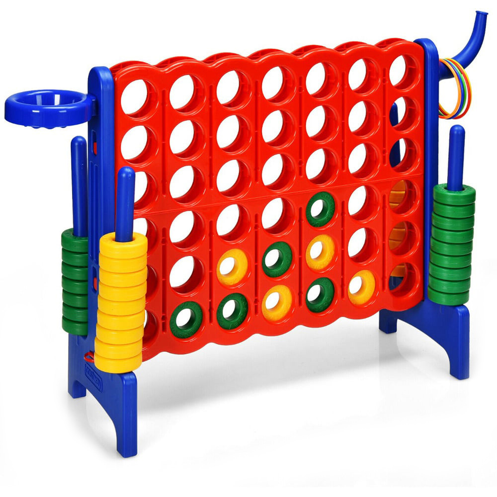 Costway Blue Giant 4 In A Row Connect Game Set With 42 Rings 4In