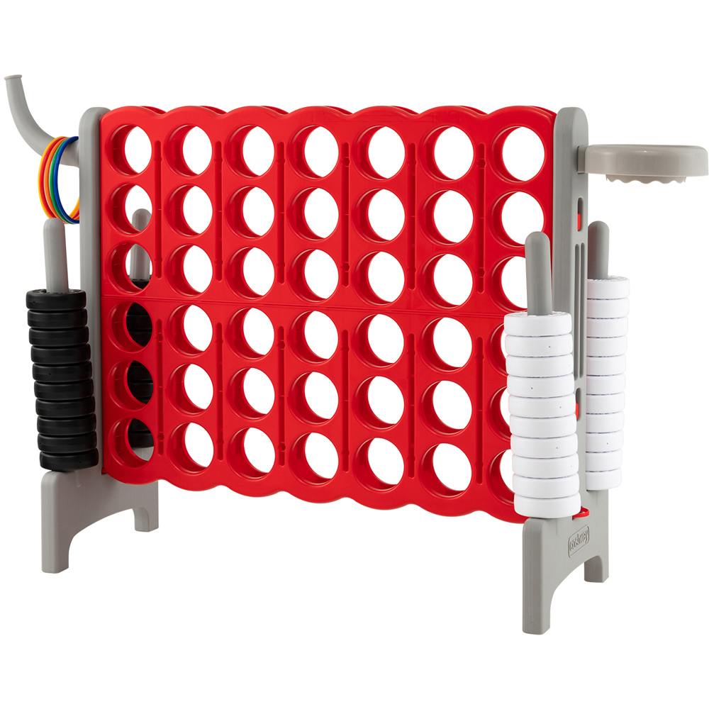 Costway Grey And Red Giant 4 In A Row Connect Game Set With 42 Rings 4In