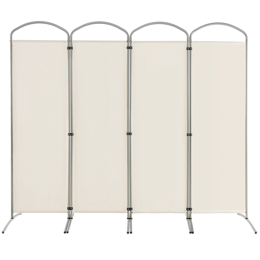 Costway 4 Panel Room Divider - White - Metal Frame - Folding - Freestanding