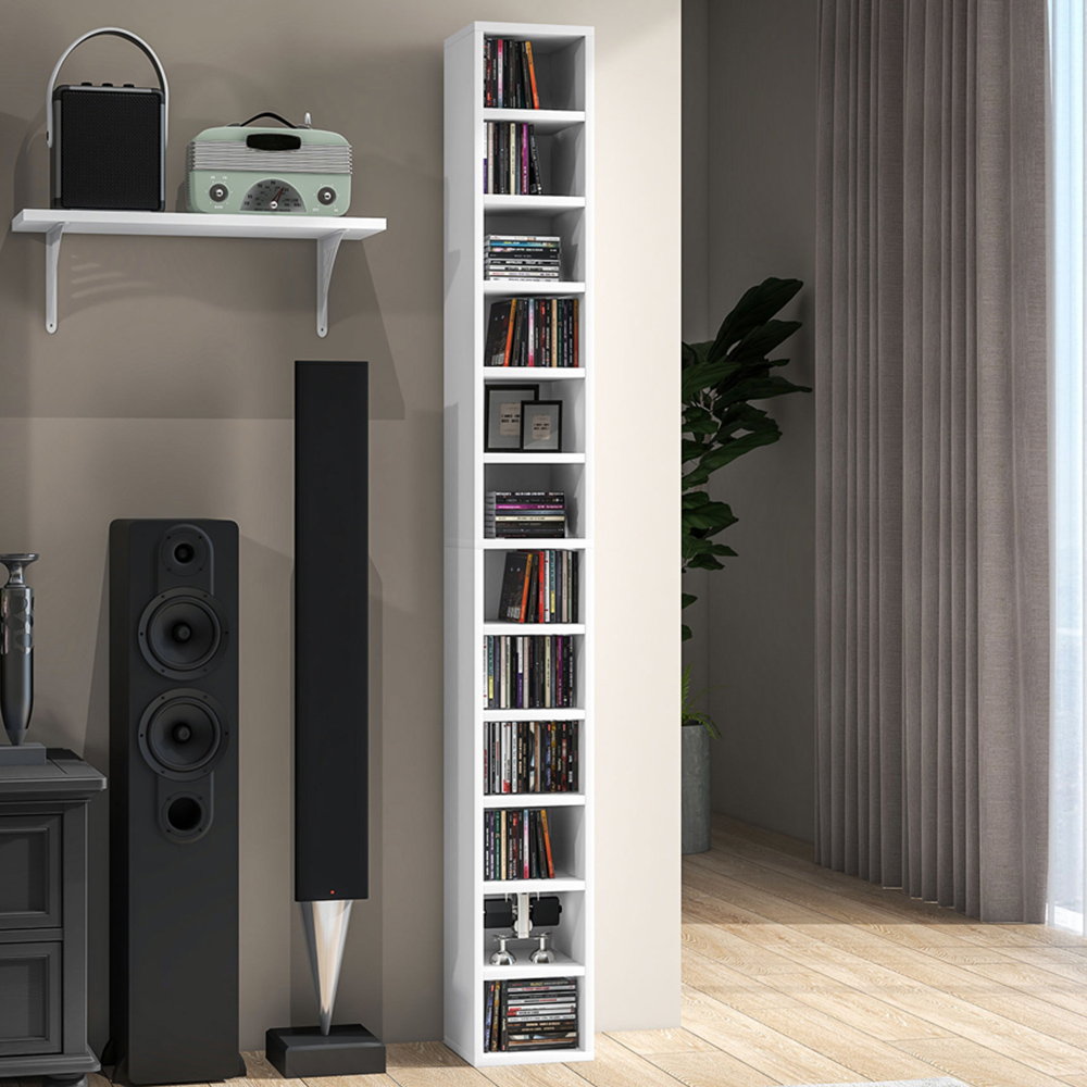 Portland White 12 Cube CD and DVD Storage Unit