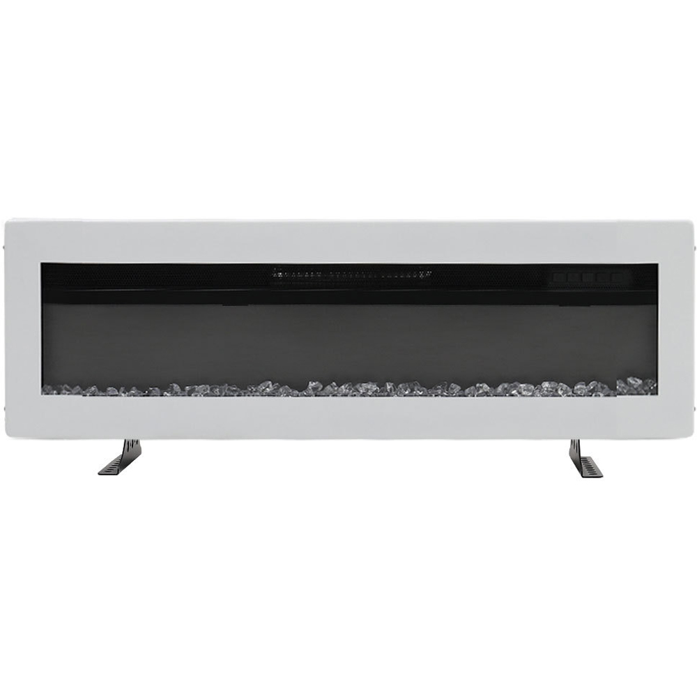 Living and Home 50 Inch White Electric Fireplace Wall Mounted Wall Inset or Freestanding Heater with Remote Control