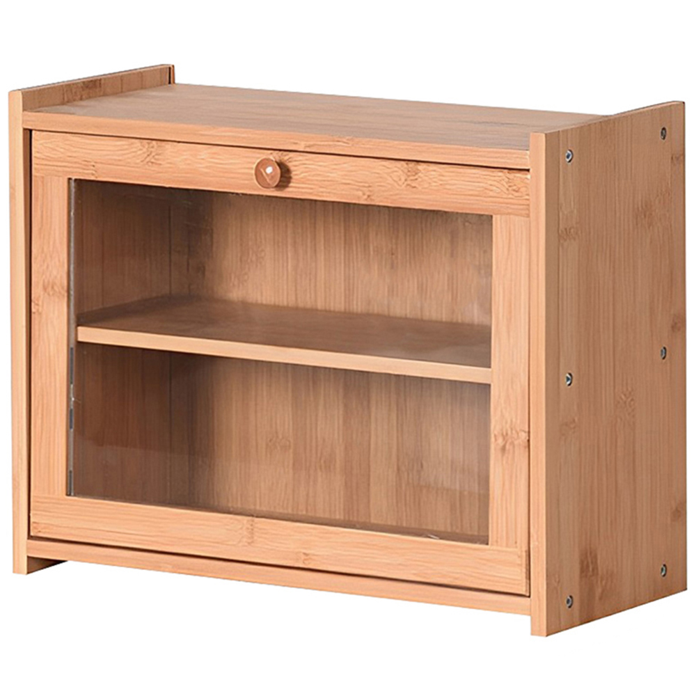 Living and Home 2 Shelf Kitchen Counter Bamboo Bread Box