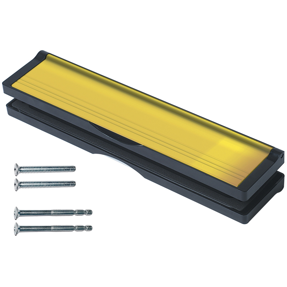 Select Black and Polished Gold Door Letter Box 12 inch