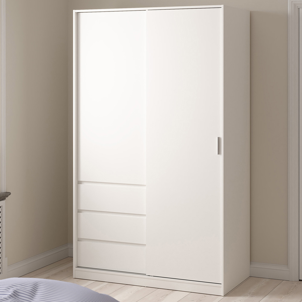 Furniture To Go Naia Double Door 3 Drawer White Wardrobe