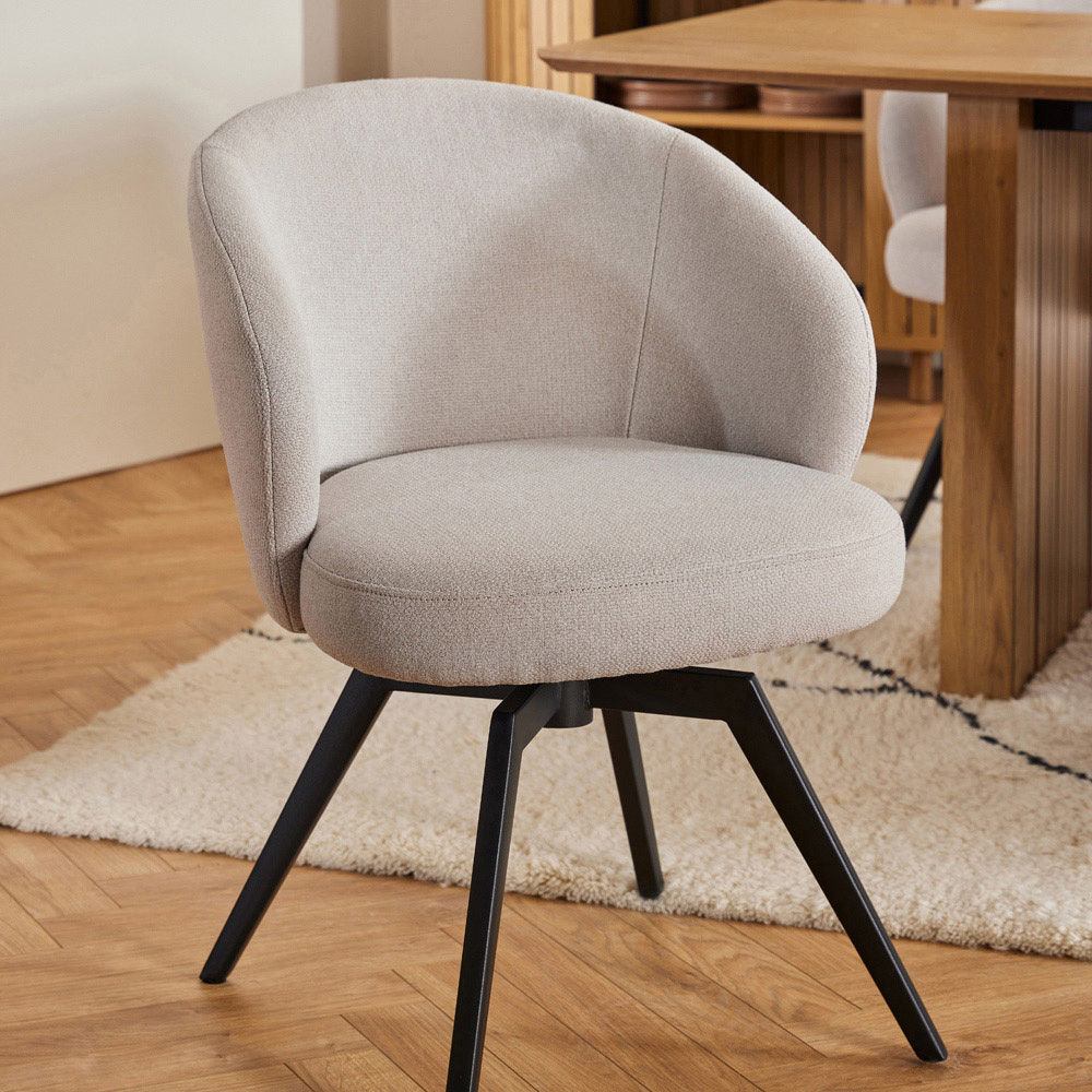 Furniture To Go - Swivel Dining Chair - Beige Fabric - Modern
