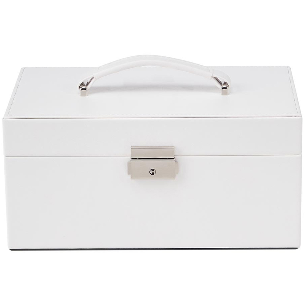 H&O Direct White PU Leather Portable Makeup Box