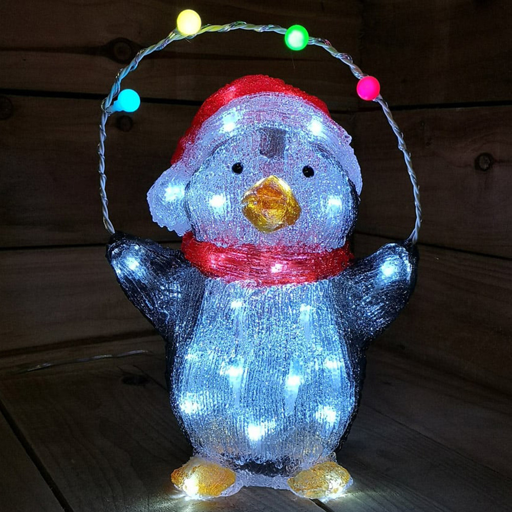 Samuel Alexander Acrylic Penguin LED Outdoor Christmas Decoration 30cm
