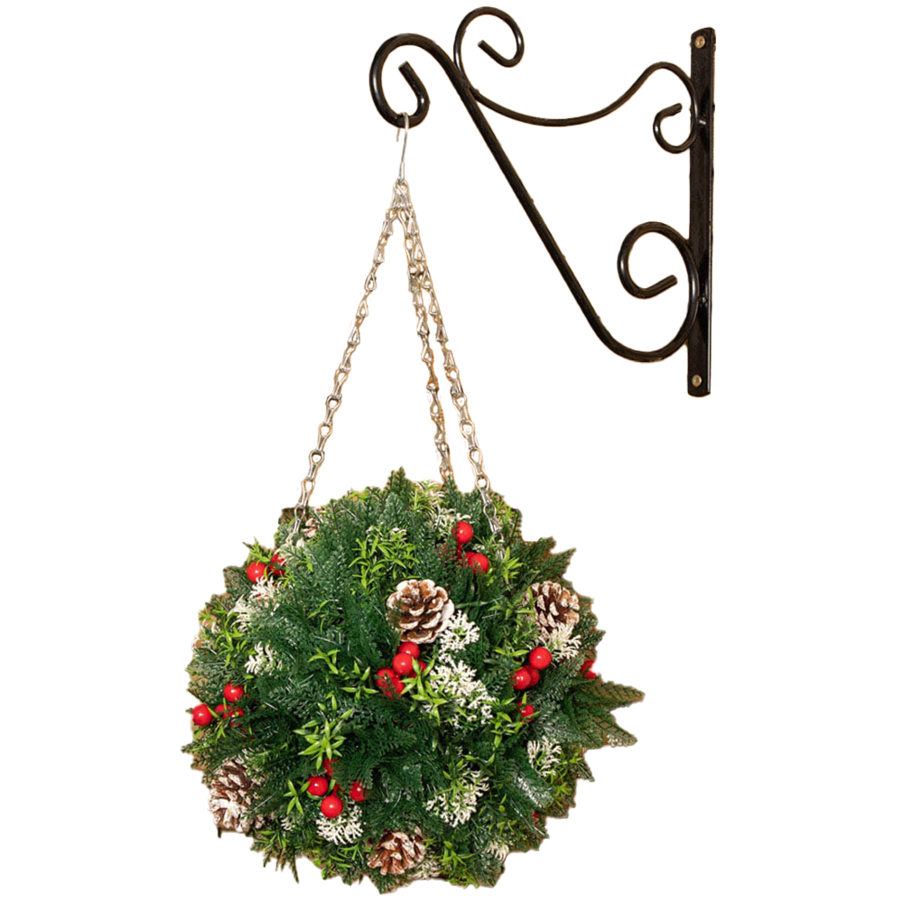 Samuel Alexander Plastic Christmas Ball 30cm with Red Berries and Pinecones