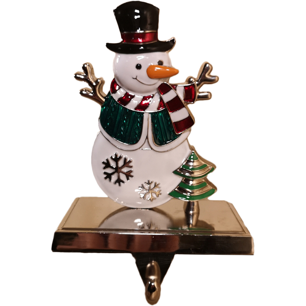 Samuel Alexander Snowman In A Top Hat and Scarf Christmas Stocking Hanger