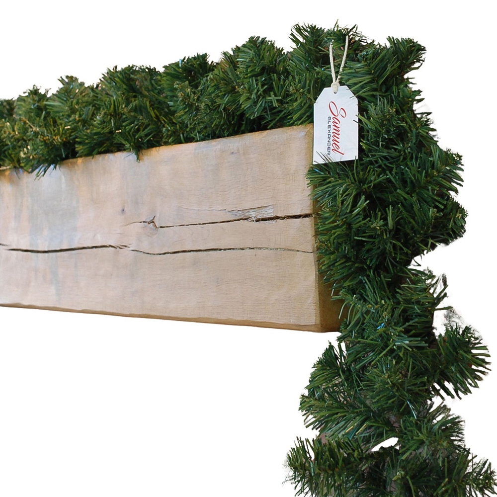 Samuel Alexander Plain Green Pine Christmas Garland with 175 Tips 270cm