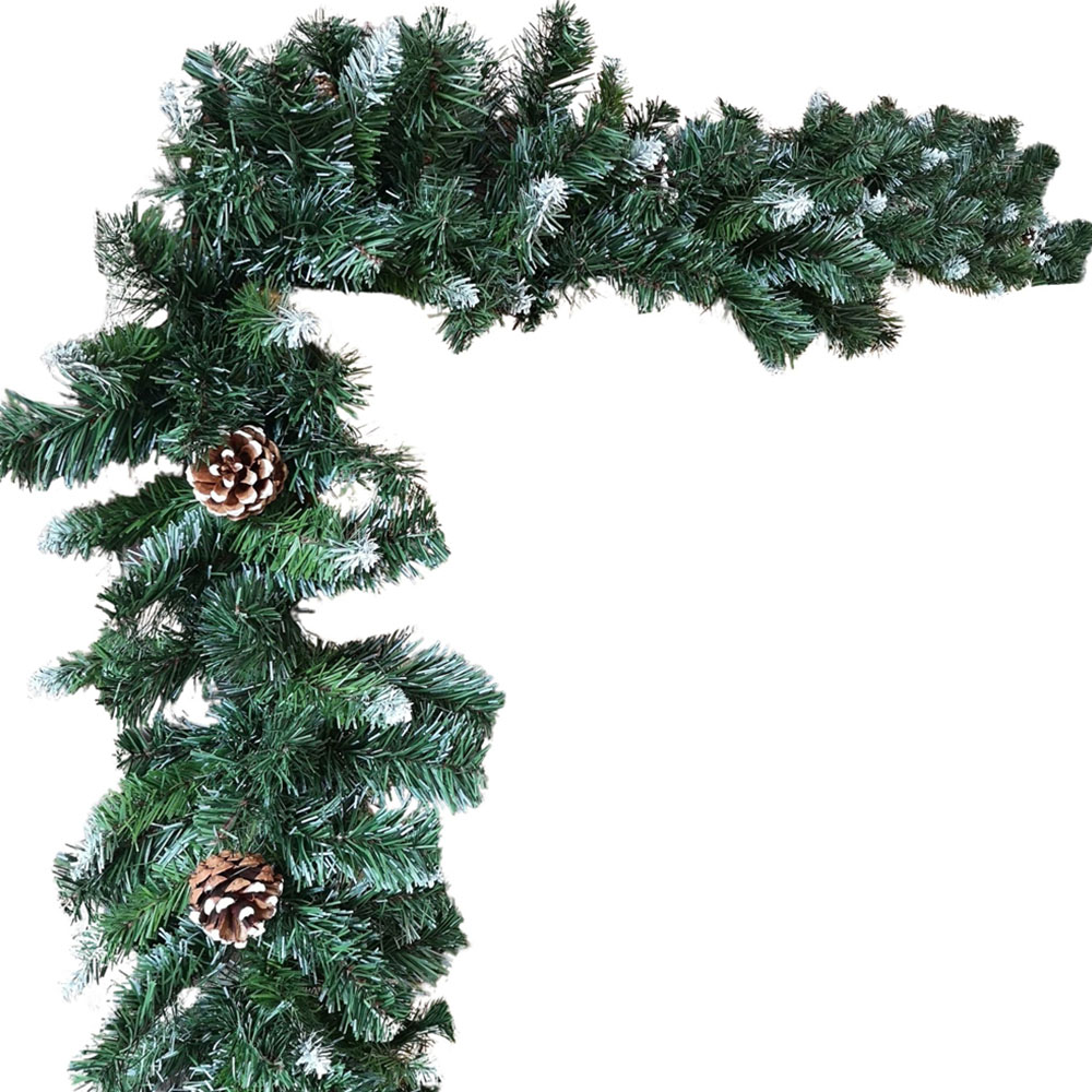 Samuel Alexander Snow King Fir Christmas Garland with Pine Cones 270cm
