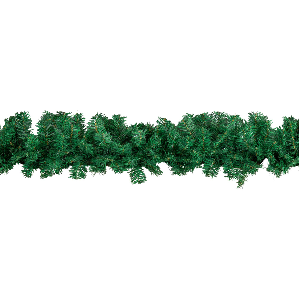Samuel Alexander Plain Green Traditional Christmas Garland with 260 Tips 270cm x 25cm