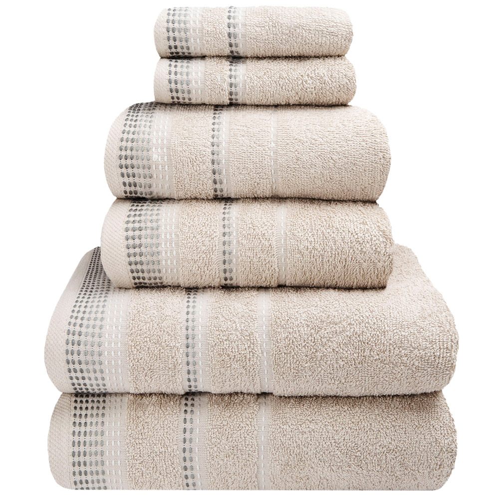Rapport Home Berkley Embroidered Super Soft Pure Cotton Natural Hand Towel