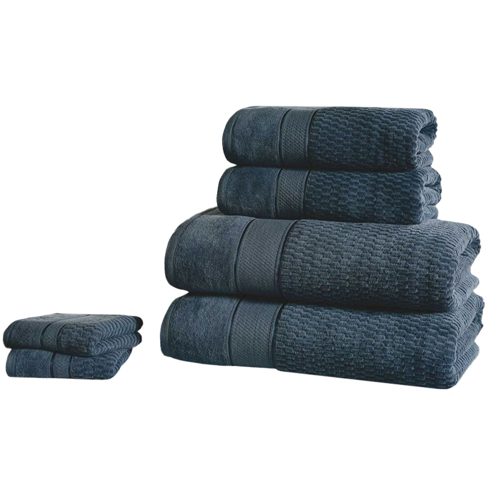 Rapport Home Royal Blue Velvet Woven Cotton Bath Towel