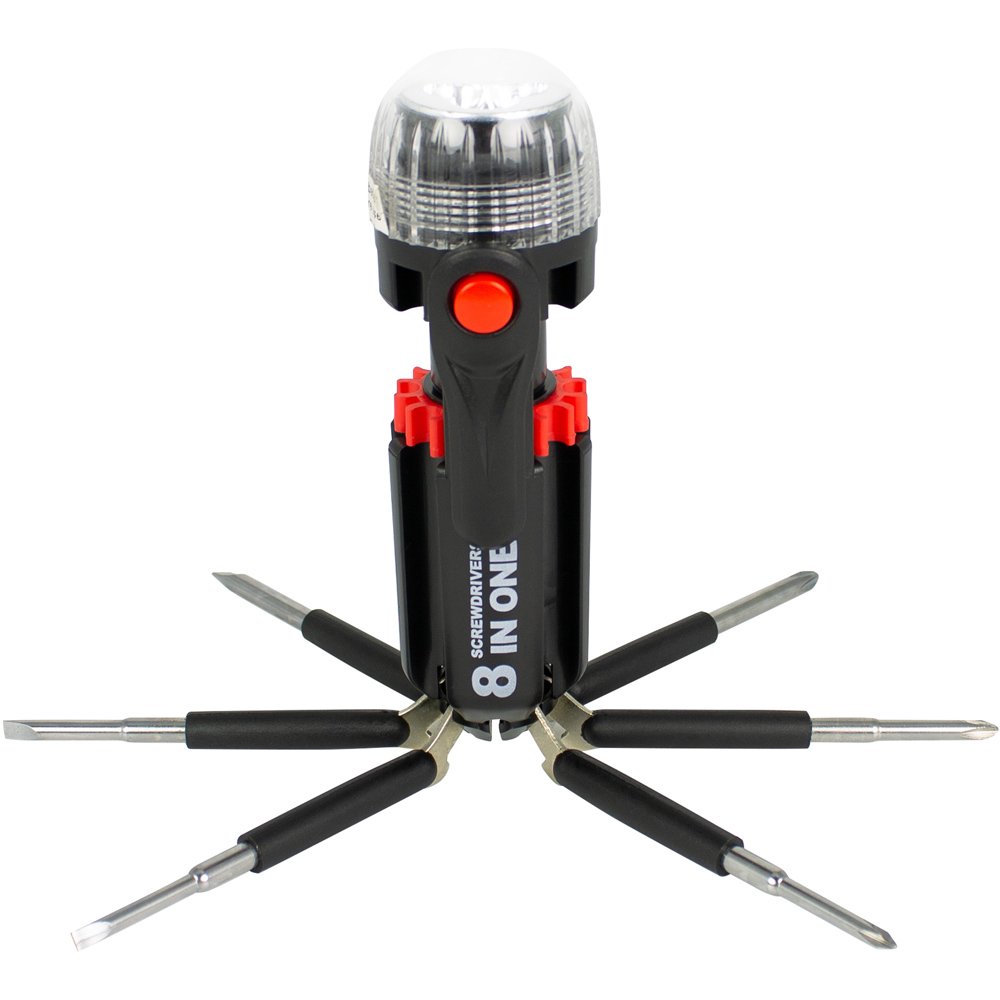 Global Gizmos 8 in 1 Screwdriver with Torch