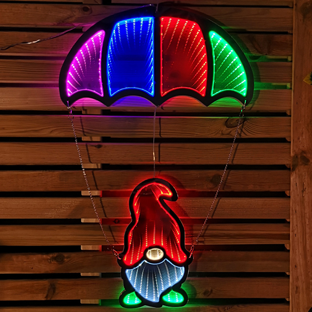 Samuel Alexander Infinity Light Up Hanging Parachute Gonk Christmas Decoration 60cm