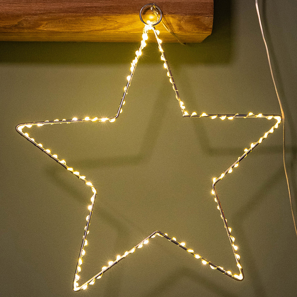 Samuel Alexander Warm White LED Light up Dewdrop Christmas 2D Star 30cm