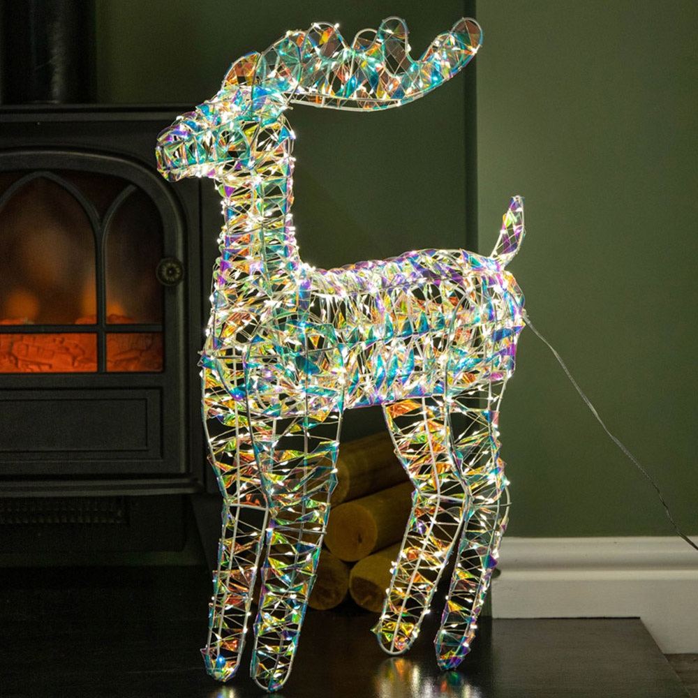 Samuel Alexander Light Up Iridescent Shimmer Reindeer Christmas Decoration 60cm
