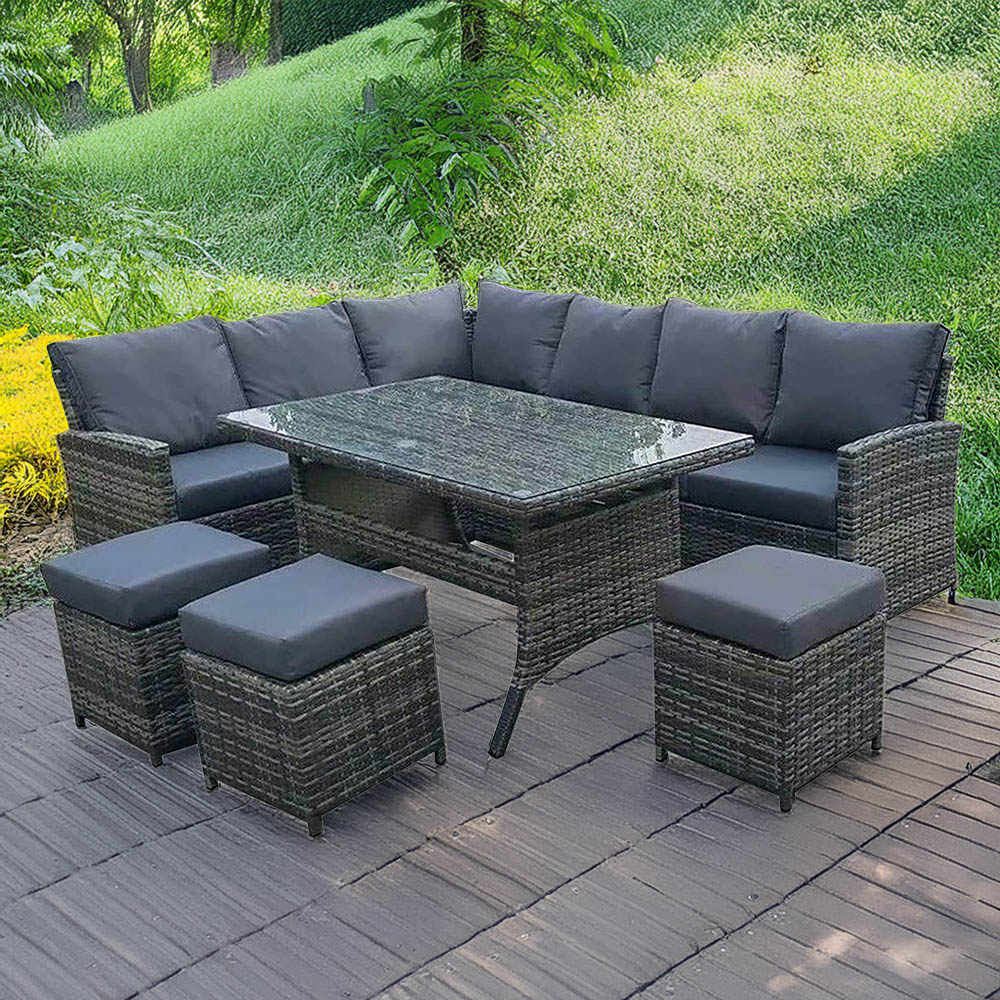 Furniture One 9 Seater Rattan Garden Corner Lounge Set