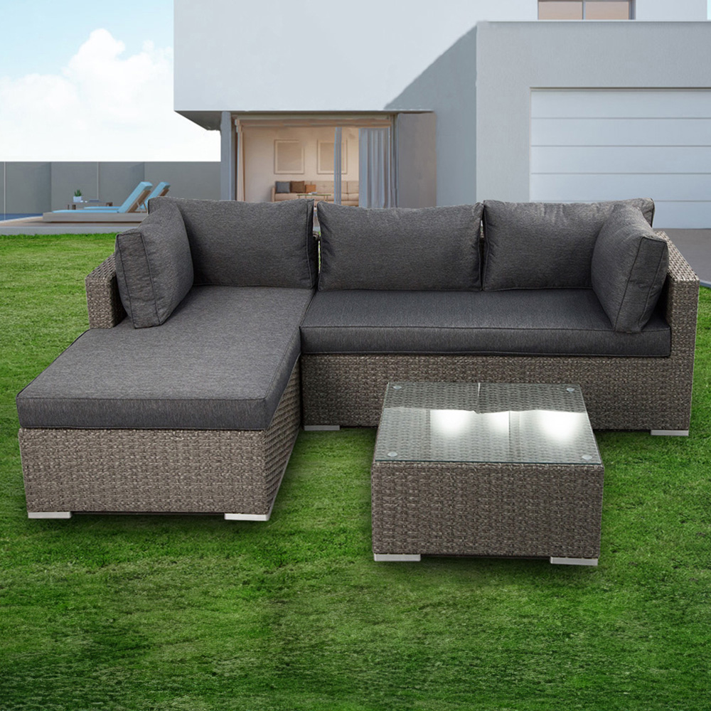 Furniture One 4 Seater L Shaped Garden Corner Lounge Set