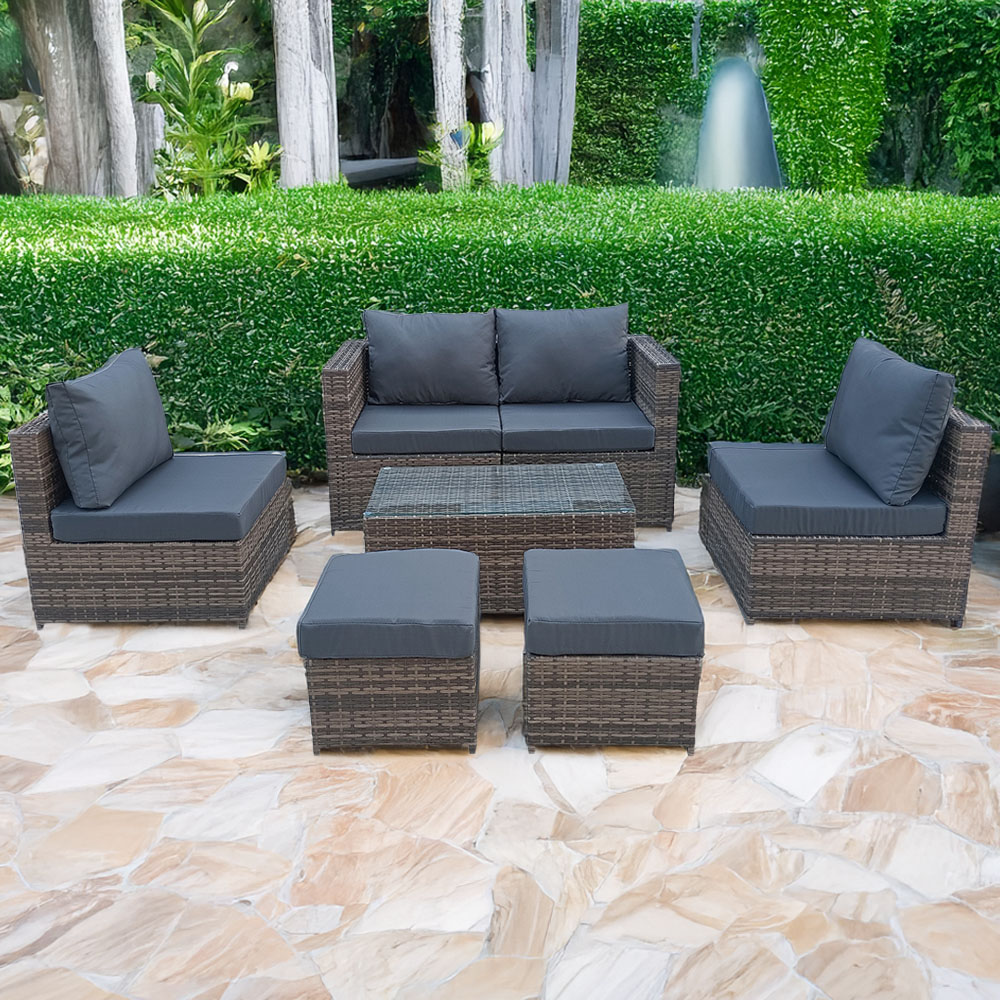 Furniture One 6 Seater Rattan Garden Lounge Set