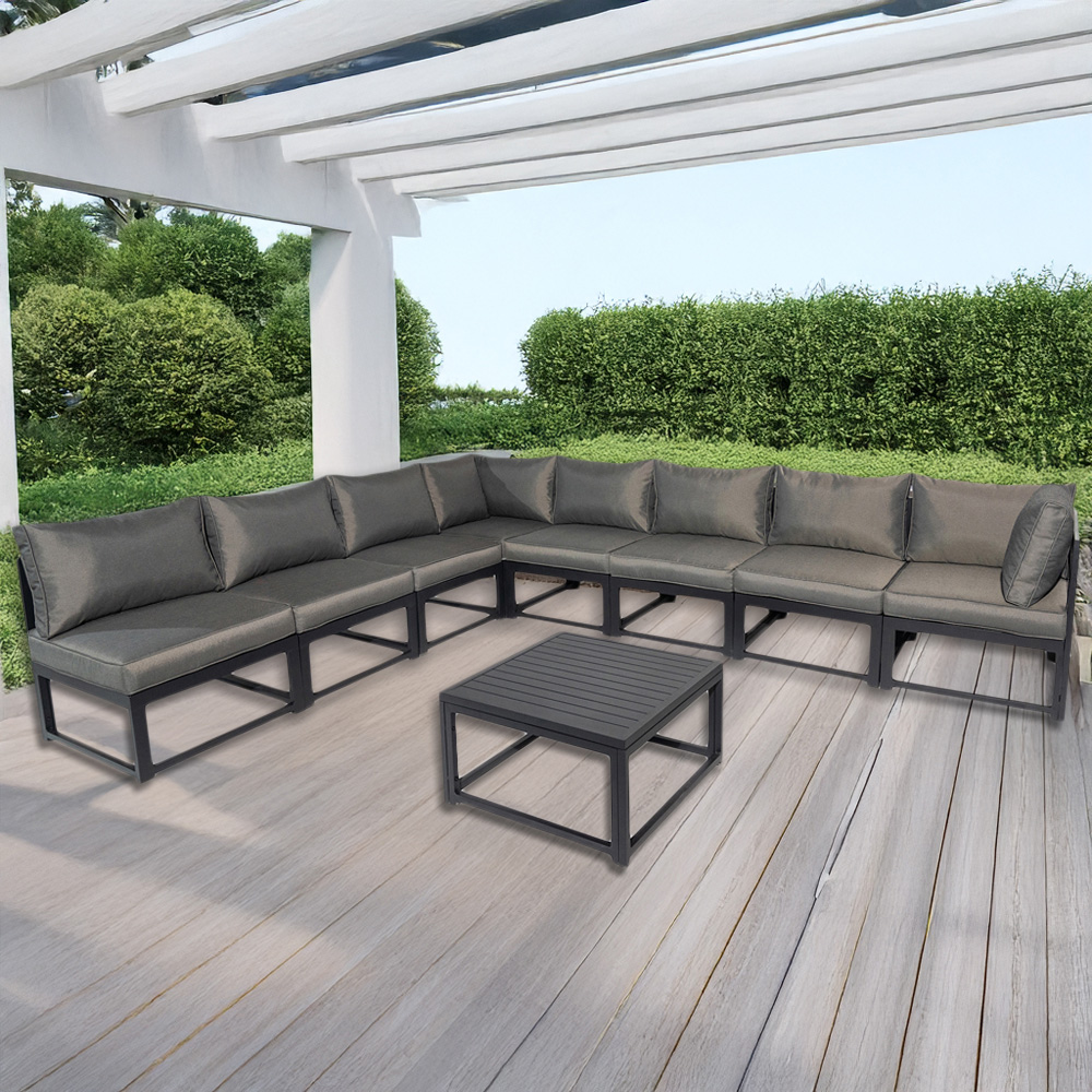 Furniture One 8 Seater L Shape Garden Corner Sofa Set