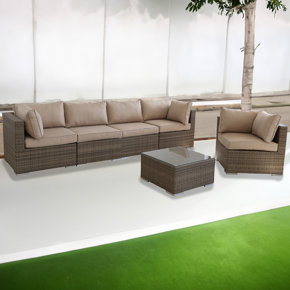 Furniture One 6 Seater Yellow Garden Sofa Set