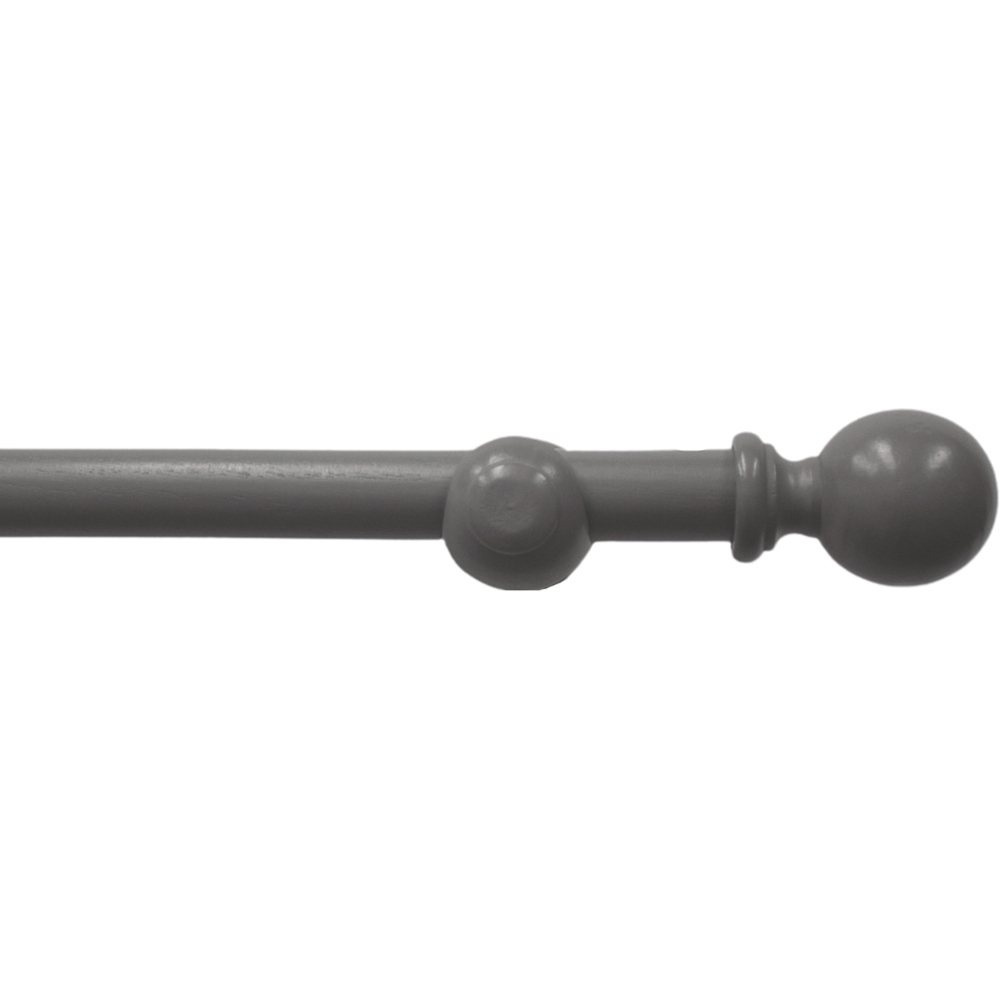 Caecus Wooden Grey Eyelet Curtain Pole - 300cm