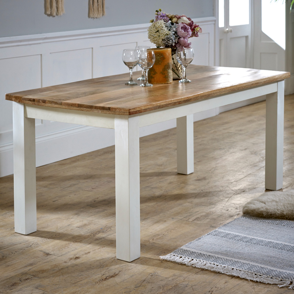 Brooklyn Brown Alfie Seater Solid Mango Wood Dining Table Size 6
