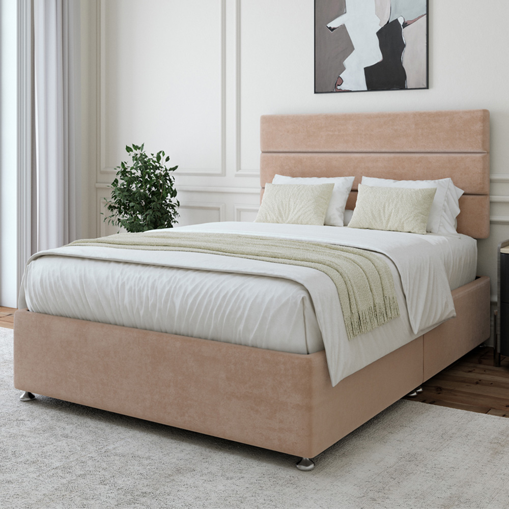 Bedmaster Single Mink Naples Velvet Divan Base - Platform Top Base - Chrome Gliders - Universal Design