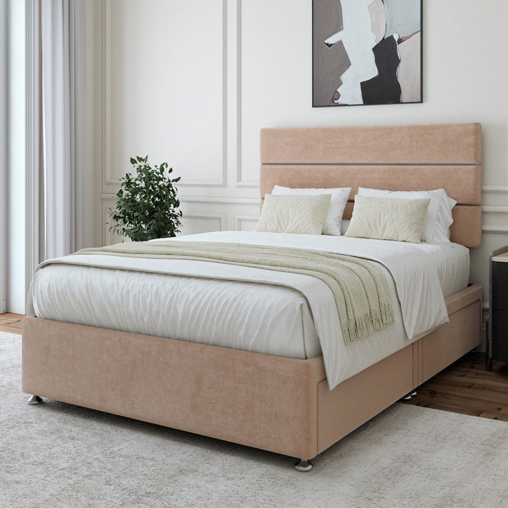 Bedmaster Small Double Naples Velvet Divan Base - 4 Drawers - Brown
