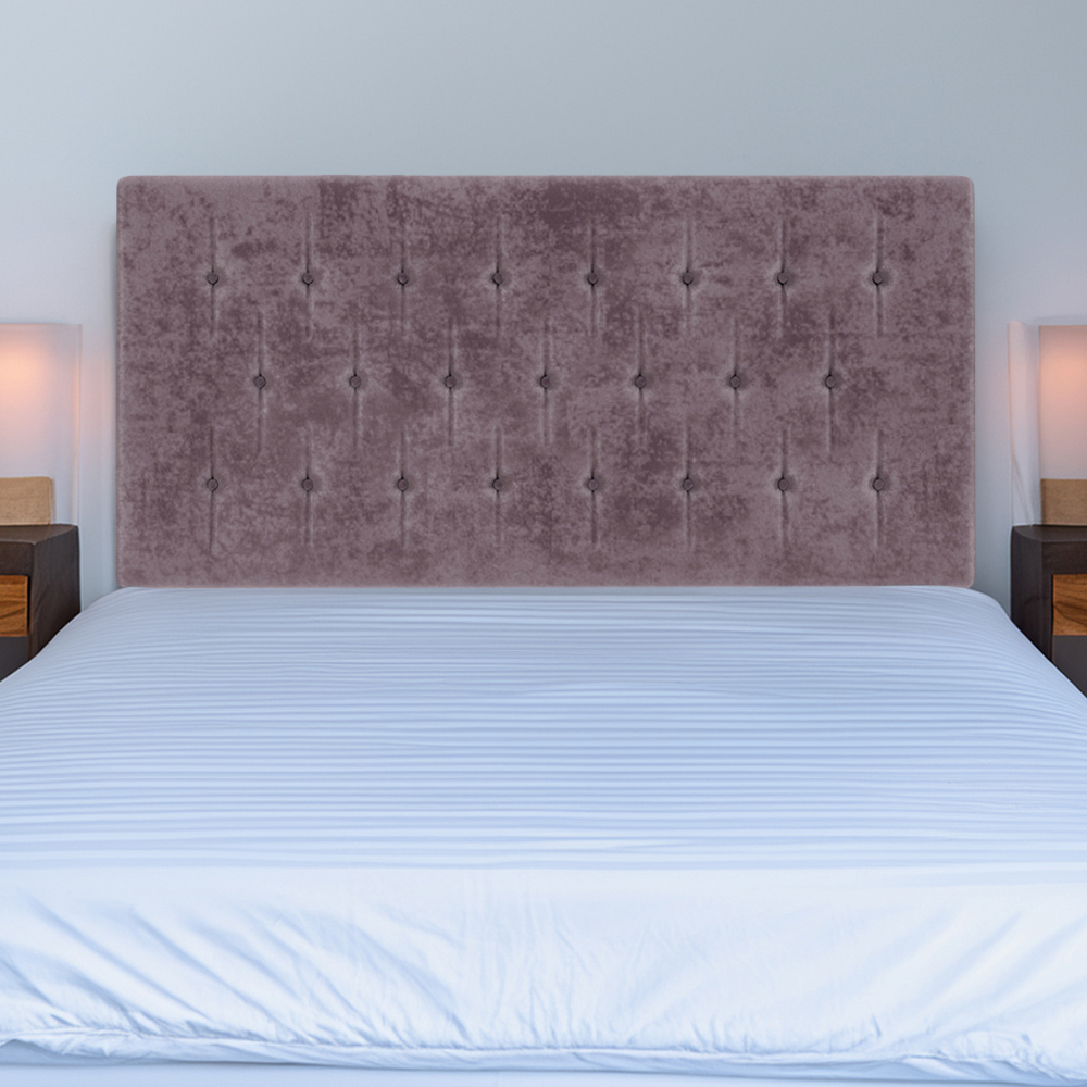 Bedmaster Mauve Naples Velvet Lona Buttoned Headboard - Super King